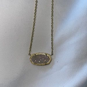 Kendra Scott Elisa Gold Extended Length Pendant Necklace in Iridescent Drusy